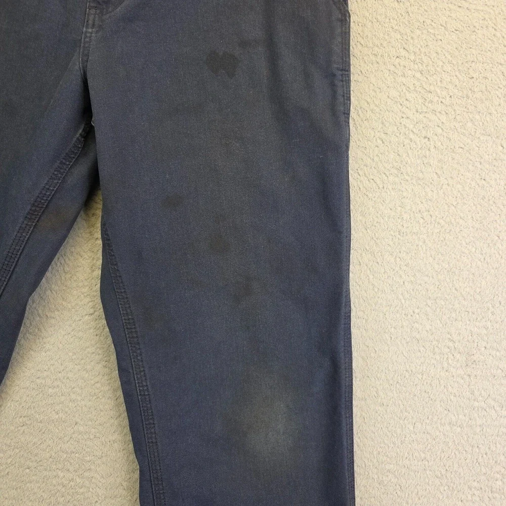 Carhartt Pants Mens 32x32 Blue Dungaree Fit Stained Ripped‎ Thrashed Carpenter